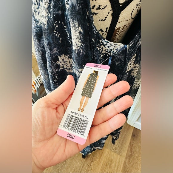 Sleeveless Mock Neck Smocked Midi Dress by Joie - Picture 10 of 12